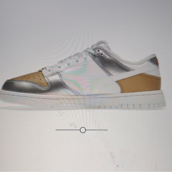 NIKE Dunk Low Heirloom Women's Metallic Silver Gold White Size 8 1/2 No Box - Picture 7 of 7